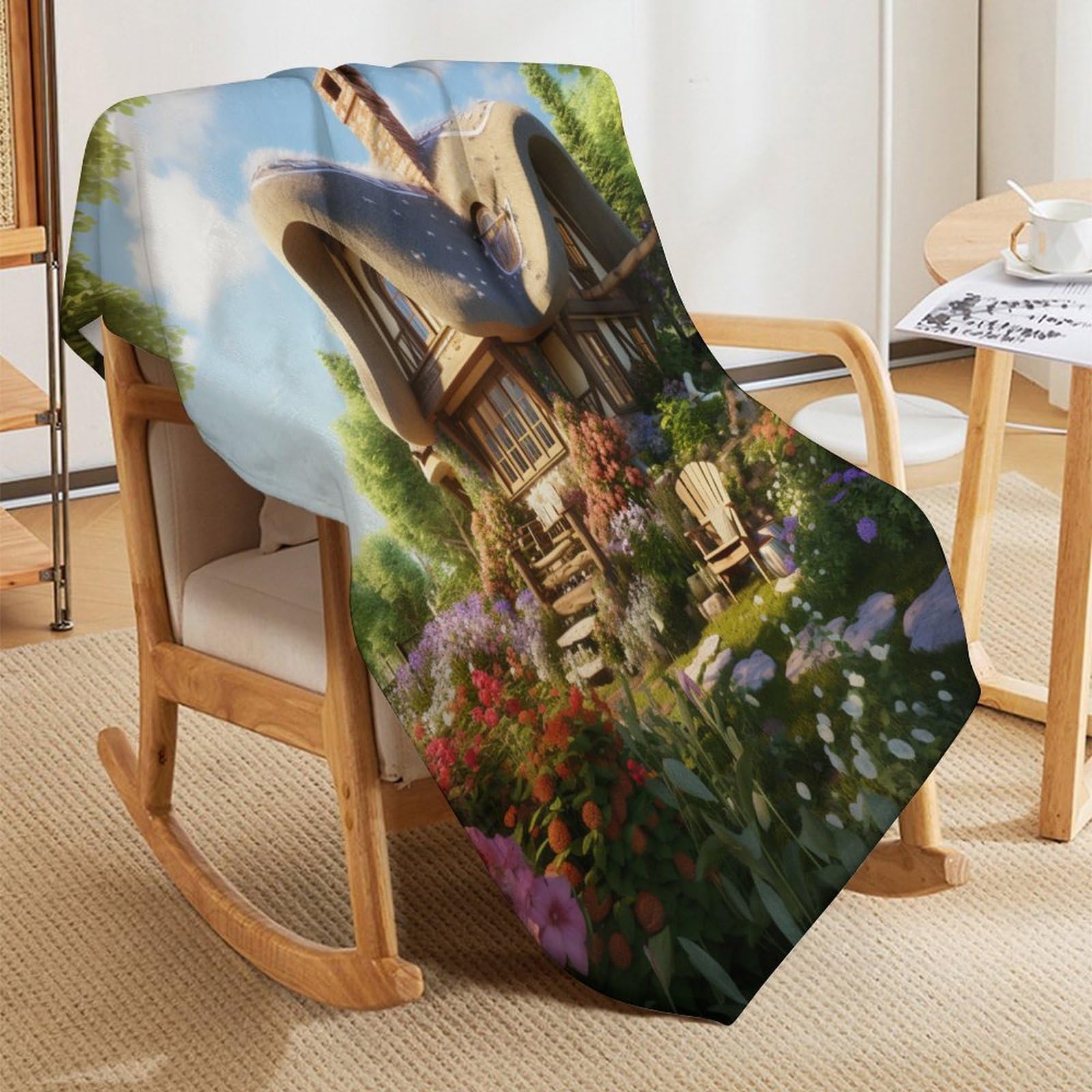 Couverture Épaisse Douce Et Chaude Confortable en Flanelle Polaire Couverture De Canapé Couverture pour Gîte de Village de Montagne Lavable À La Machine Facile À Manipuler（180×200cm）