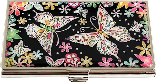 Miniatura 72 de Tarjetero negro de nácar para tarjetas de visita con bolsillo con bloqueo RFID, tarjeta de identificación de crédito, tarjetero de metal de acero