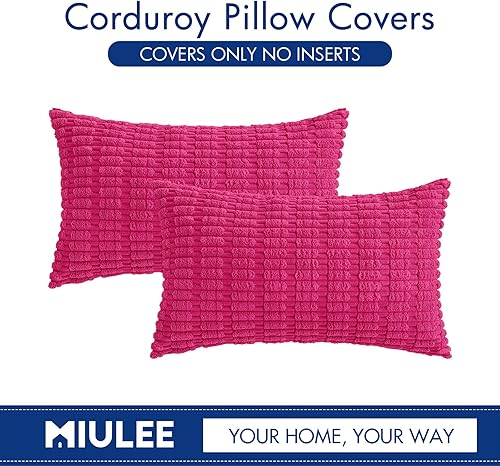 Vista 207 de MIULEE Pack of 2 Orange Corduroy Decorative Pillow Covers 20x20 Inch Soft Boho Striped Throw Pillow Covers Modern Farmhouse Home Decor for Halloween