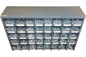 3625-Piece Grade 8.8 Hex Head Bolt, Washer, Nut Assortment in 40-Bin Storage Case
