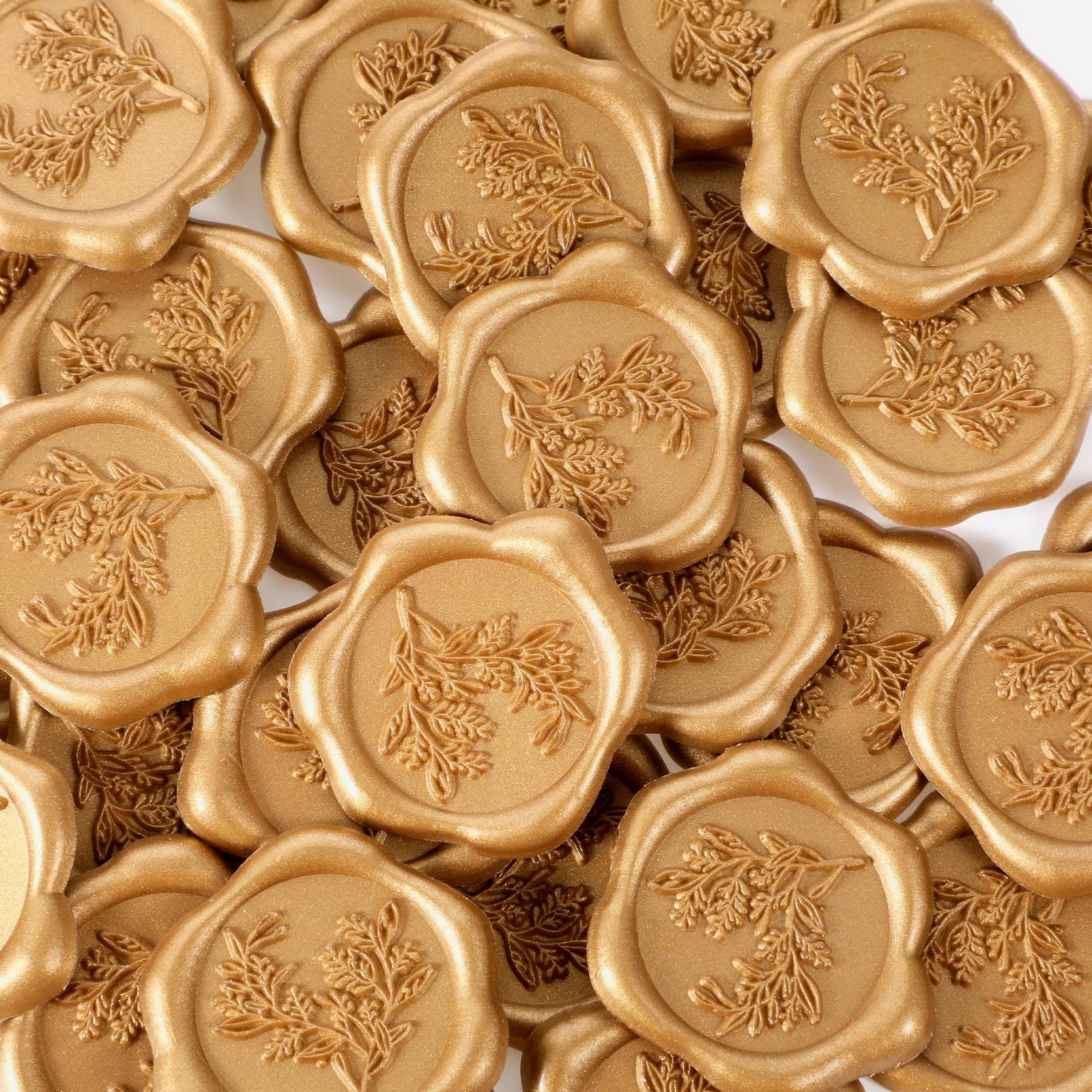 KFHENSOMR 30Pcs Wax Seal Stickers 1.2inch Eucalyptus Wedding Invitation Stickers Self-Adhesive Envelope Seals Stamp Sticker for Birthday Party Invitations Christmas Gift Wrapping