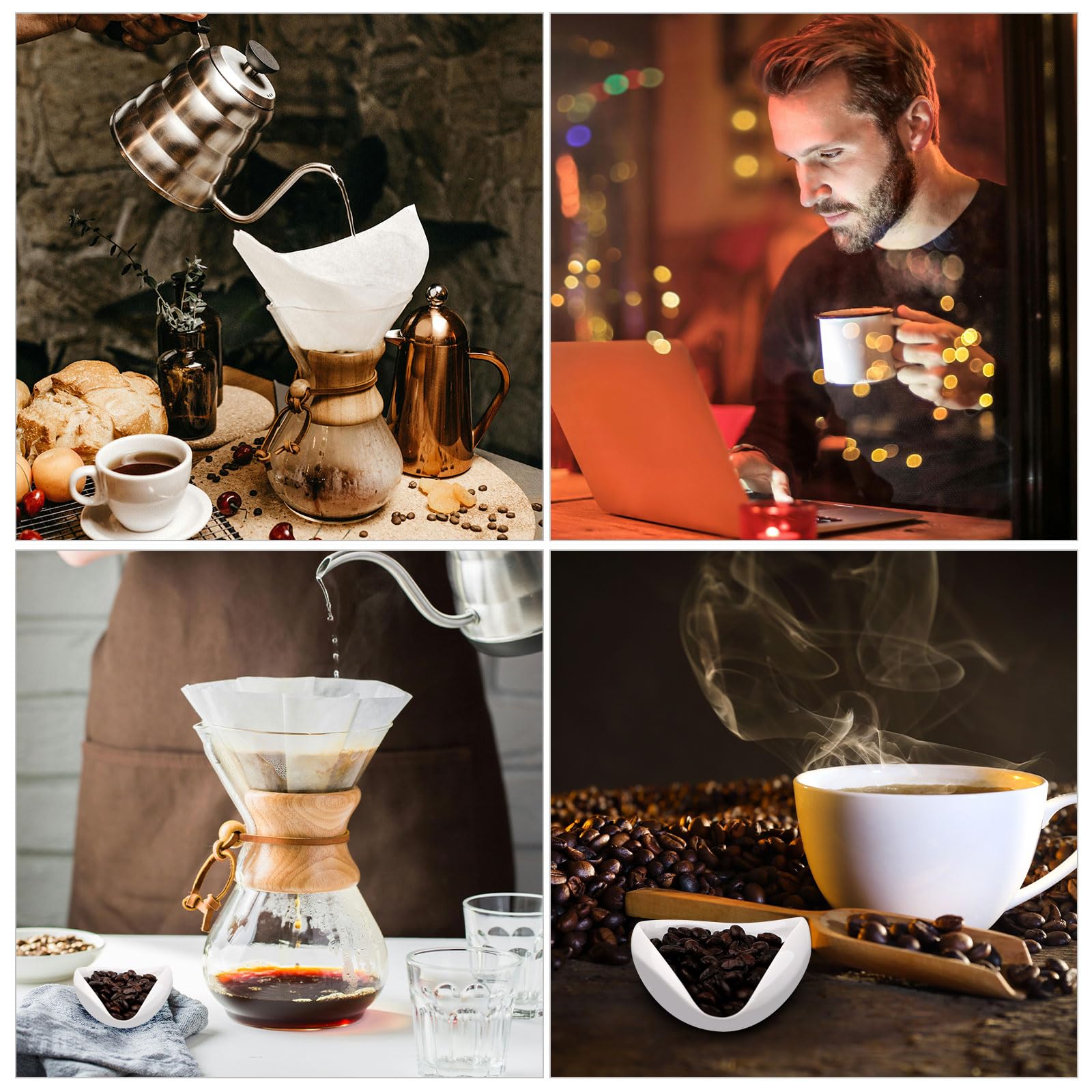 zeizafa Tasse doseuse professionnelle pour grains de café, accessoires de café, plateau de dosage en céramique, flacon pulvérisateur adapté pour une infusion constante, flacon pulvérisateur noir