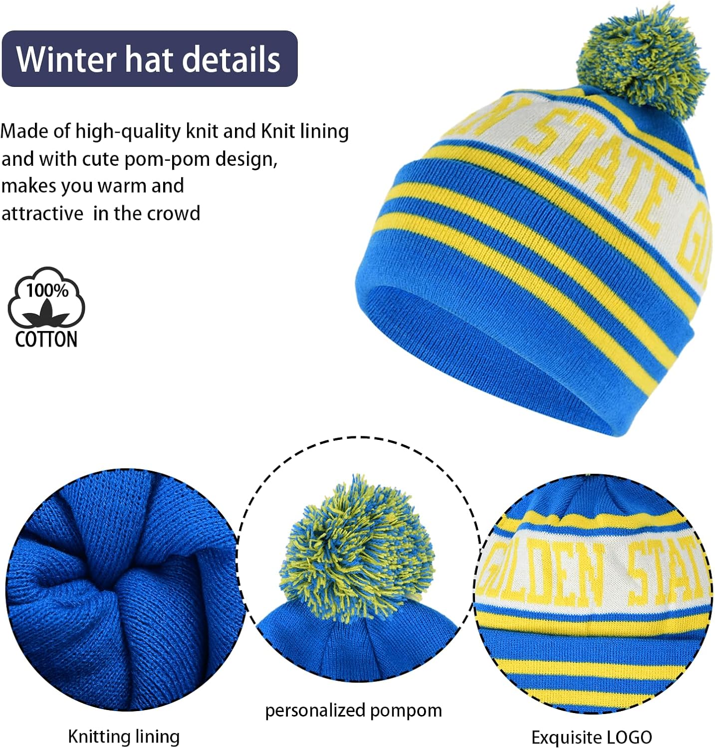 Vintage Classic Skull Cap Beanie Hat Cuffed Winter Hat Knit Comes with Warm Gloves Fasion Winter Gifts for Unisex Fans - Image 2