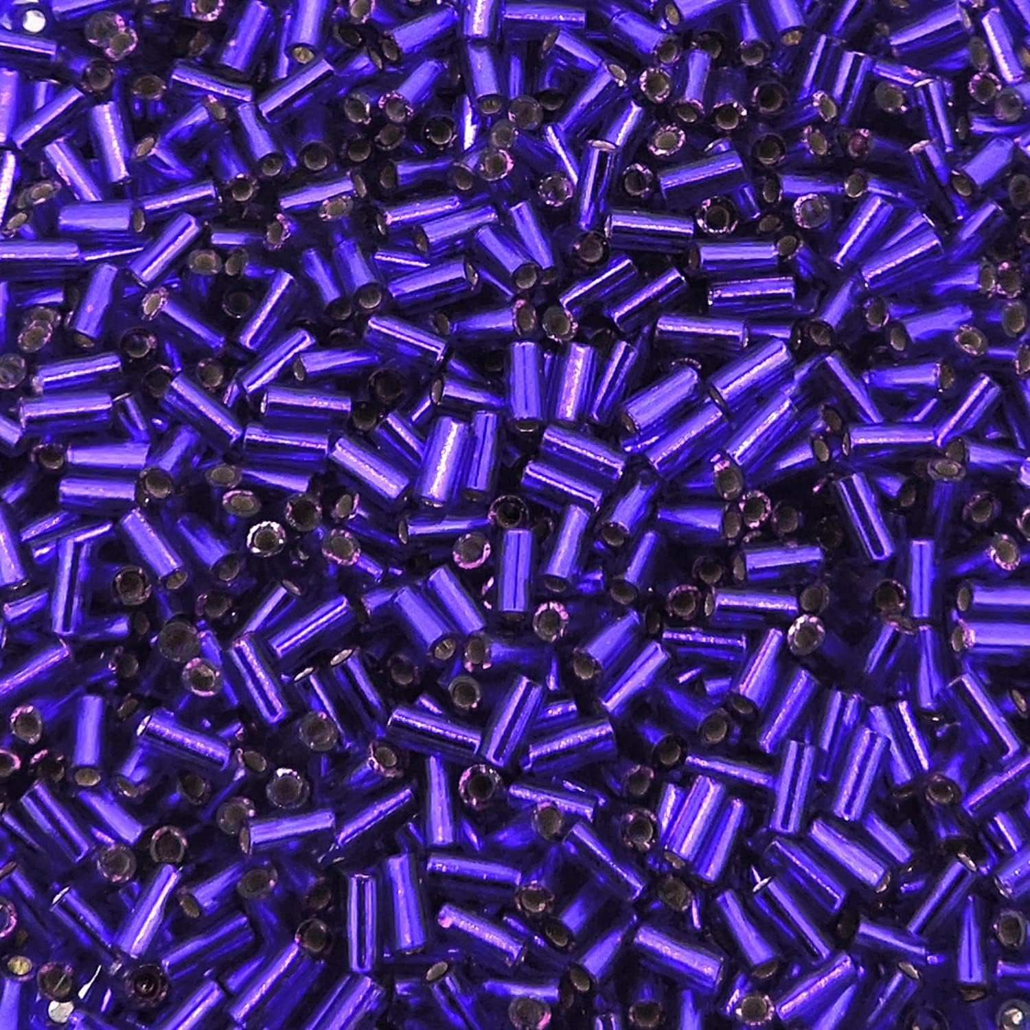 Miyuki #1 Glass Beads 3 x 1.5 mm Approximately 19 g 3 mm Silver Lined Violet