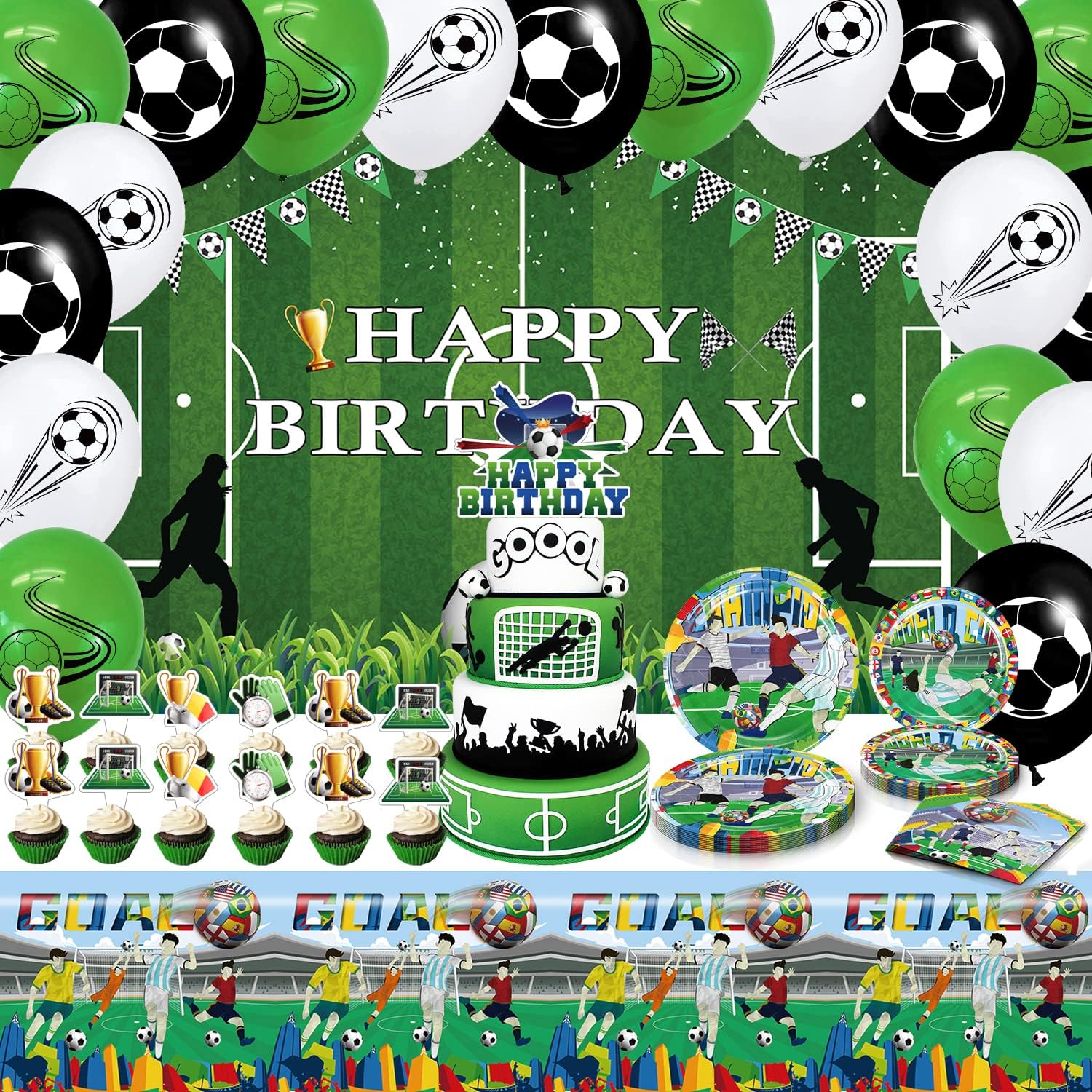 Soccer Theme Birthday Party Supplies Party Decorations Kits
