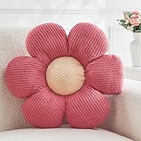 Vista 12 de Almohada en forma de flor rosa, cojín de suelo de 13.7 pulgadas, cojín de flor para sofá, sofá cama, almohada suave de margarita, cojín decorativo