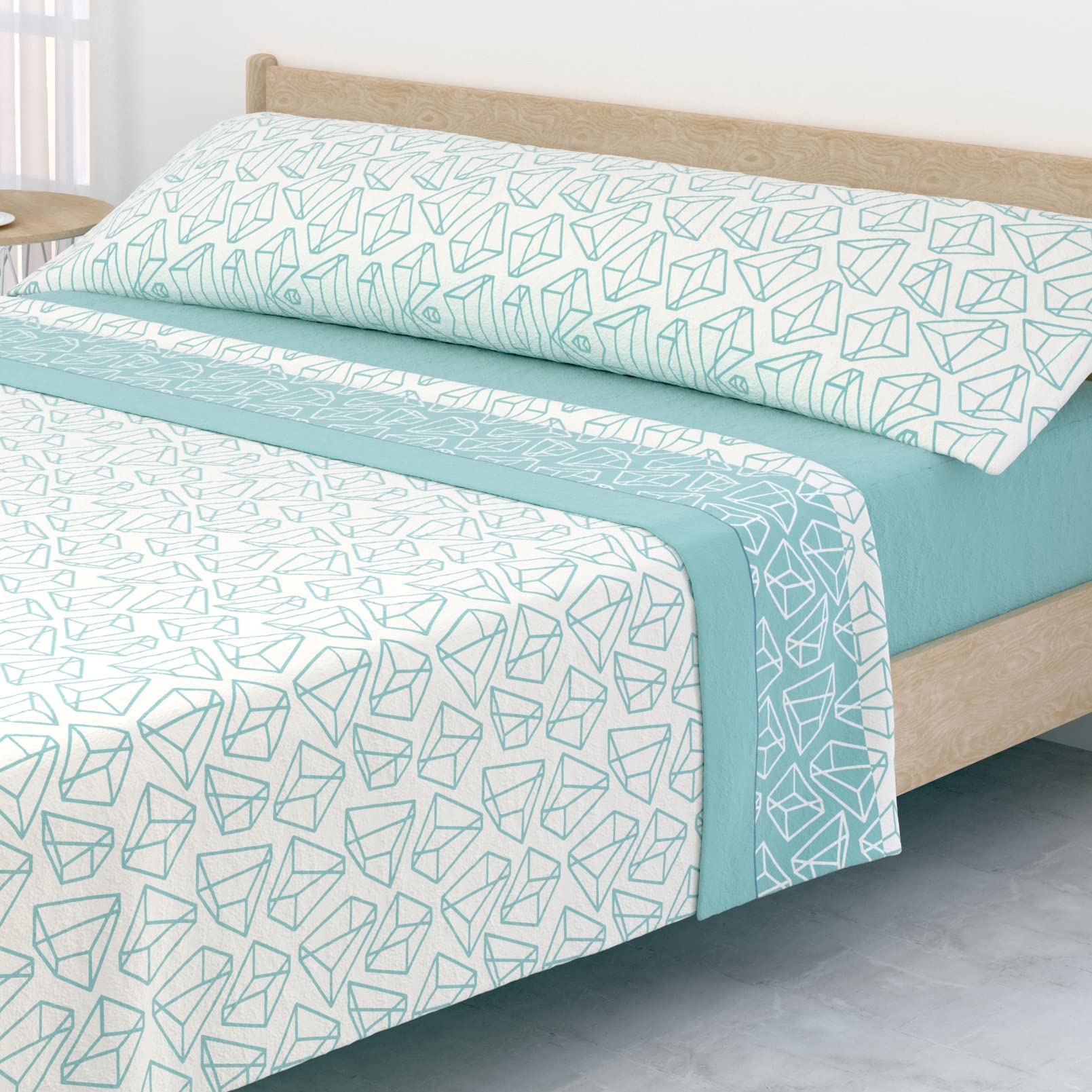 Victorio & Lucchino Juego de sábanas Coralina, térmica para Invierno, Tacto Suave - Modelo Alina (Aqua, Cama 150cm)