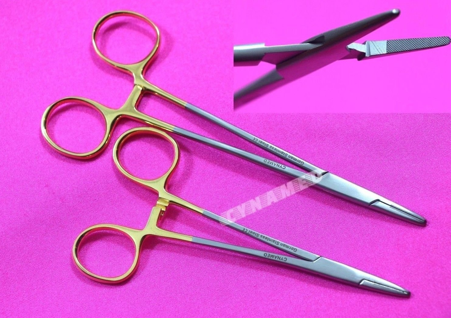 New Premium Delicate German Stainless TC Mayo HEGAR Needle Holder Driver 5 Plus 6 Inches with Tungsten Carbide Inserts Set of 2 Each