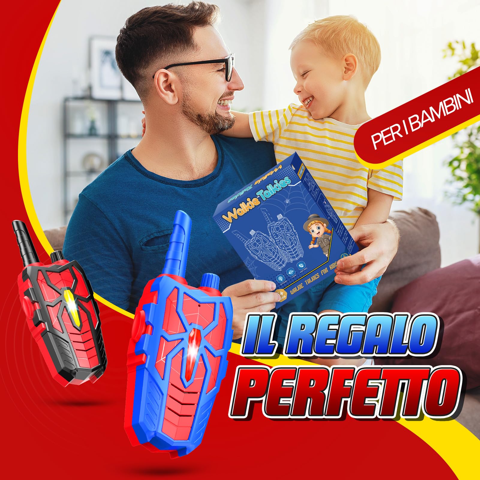 Giochi Bambini 3 4 5 6 7 8 9 10 Anni, Walkie-Talkie Regalo Bambino 3 4 5 6 7 8 9 10 Anni Maschio Walkie Talkie Bambini Giochi da Esterno Giocattoli per Bambini Gadget Compleanno Bambini