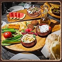 Vista 5 de Skylety 10 piezas de tazones de madera de acacia pequeños tazones de calabaza redondos de madera tallados a mano para servir palomitas de maíz