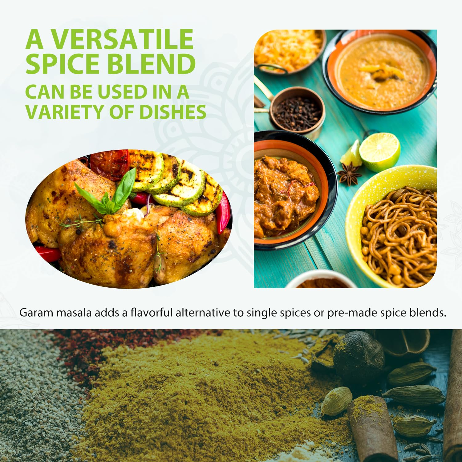 Soeos Garam Masala, 3.2 oz (Pack of 3), Garam Masala Spice Powder, All Natural, Vegan, No Colors, Kosher, Indian 8-Spice Blend, Masala Seasoning image 4