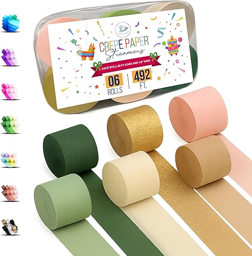 Vista 78 de 8 rollos de serpentinas moradas, paquete de 656 pies de papel crepé morado con blanco para decoraciones de fiestas, decoraciones de cumpleaños