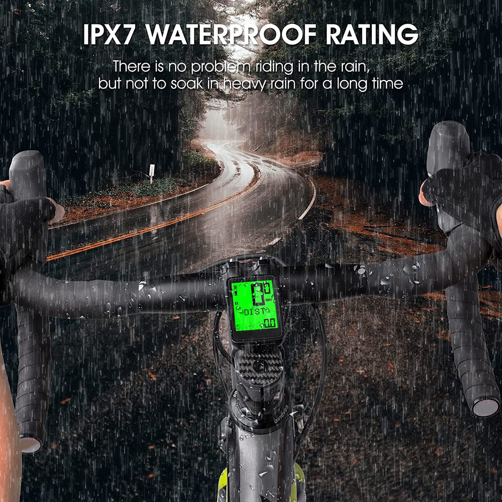 Licznik rowerowy, licznik kilometrów prędkościomierz bezprzewodowy IPX7 wodoodporny, licznik rowerowy, prędkościomierz rowerowy z wyświetlaczem LCD Multi/USB do ładowania