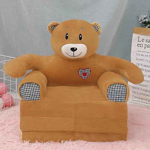 Miniatura 3 de ALSWIG Tres capas de sofá plegable para niñossofá perezososillón plegable de felpa abatible, mini sofá Softtoy lindo diseño de dibujos animados para