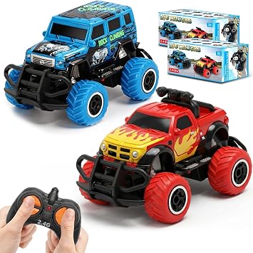 Pup Go 2 Pack 2.4GHz mini Remote Control Car Toy for Kids Age 3-7, for Boys and Girls, Fast Off-Road RC Vehicle, Enhances Motor Skills and Coordination 3 4 5 6 Year Old