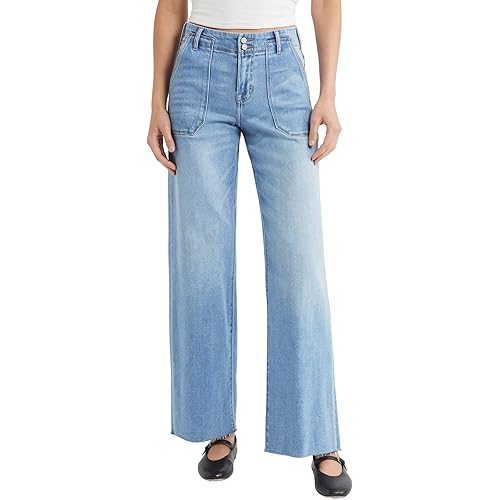 EMMIOL Baggy Jeans Women Straight Leg Mid Rise Boyfriend Wide Leg High Waisted Cute Trendy Y2K Loose Fit Pants Stretchy