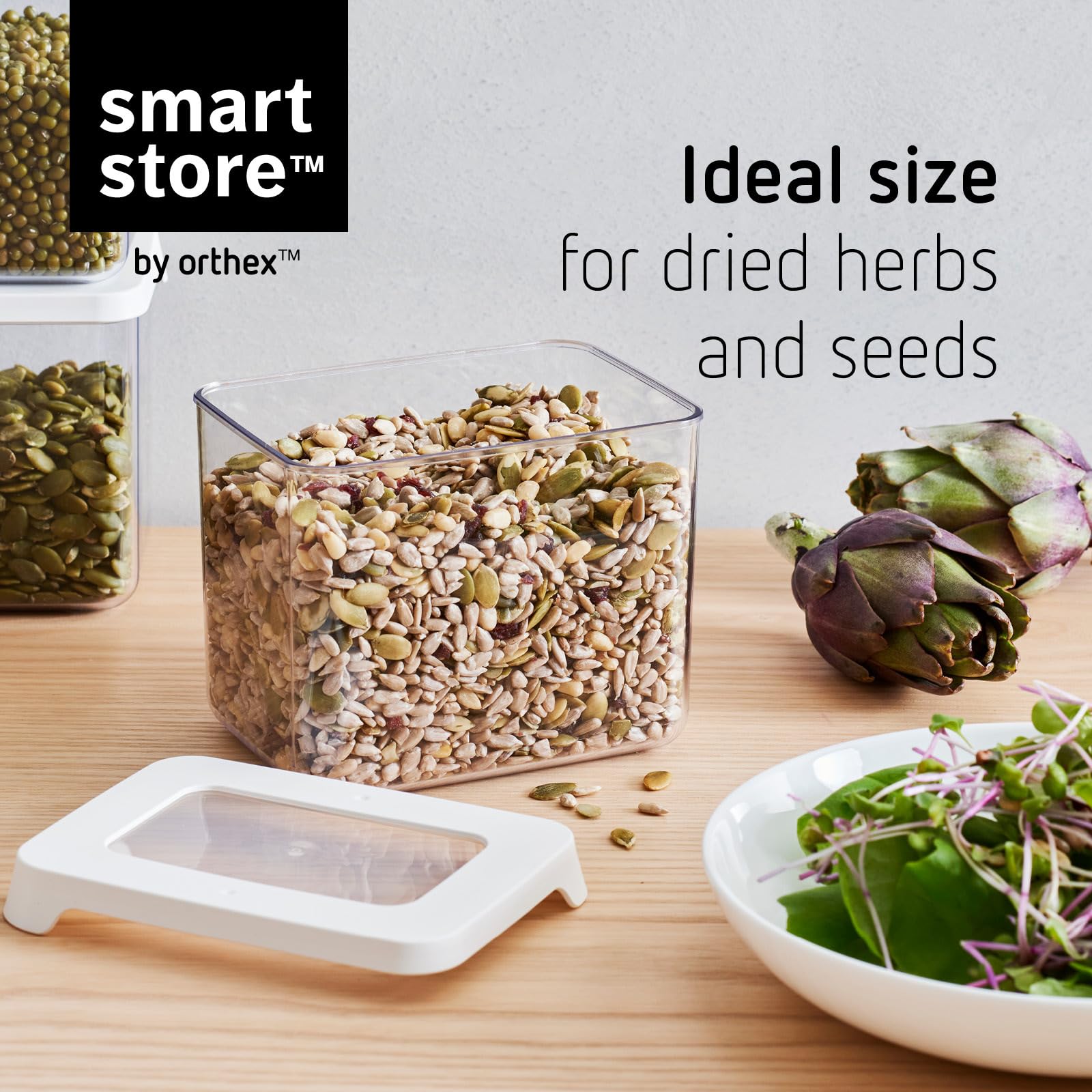 SmartStore Przezroczyste, hermetyczne pojemniki na suchą karmę z pokrywkami, zestaw 8, plastikowe pudełko do przechowywania z pokrywką, nie zawierają BPA, nadają się do mycia w zmywarce,