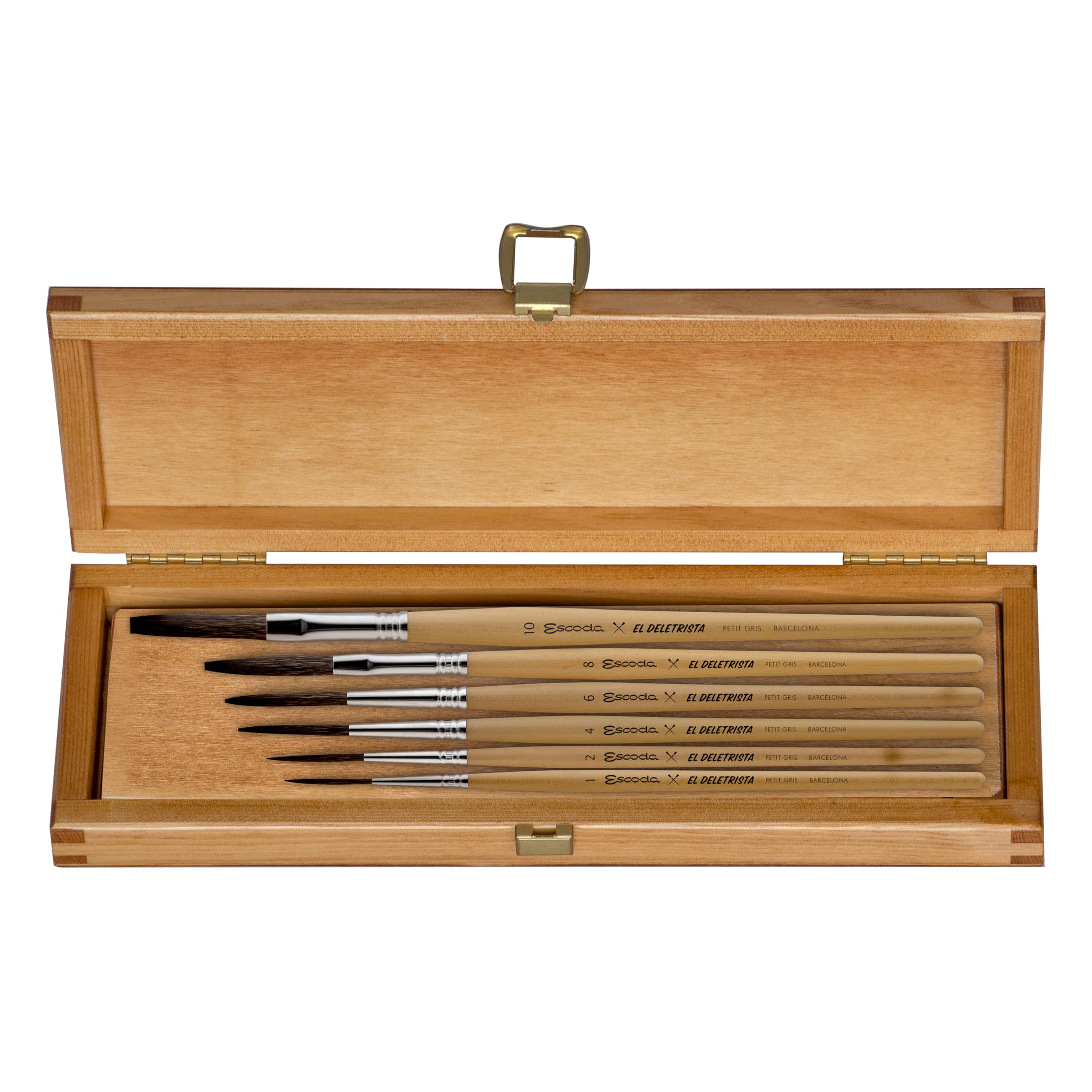 Escoda El Deletrista Series Lettering Brush Set, Petit Gris, 6 pc Set