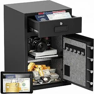 Xyvaly 5.1 Cu Ft Heavy Duty Fireproof and Waterproof Home Safe with Digital Keypad and Alarm System
