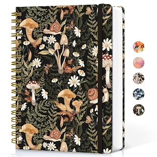 Lined Spiral Notebook Journal for Work, 300 Pages Thick B5 (7.1"x10") College Ruled Journal for Women & Writing, Hardcover Notebook for Note Taking, Perfect for Office Home School Supplies, Mushroom - Amazon product rated Grade A
