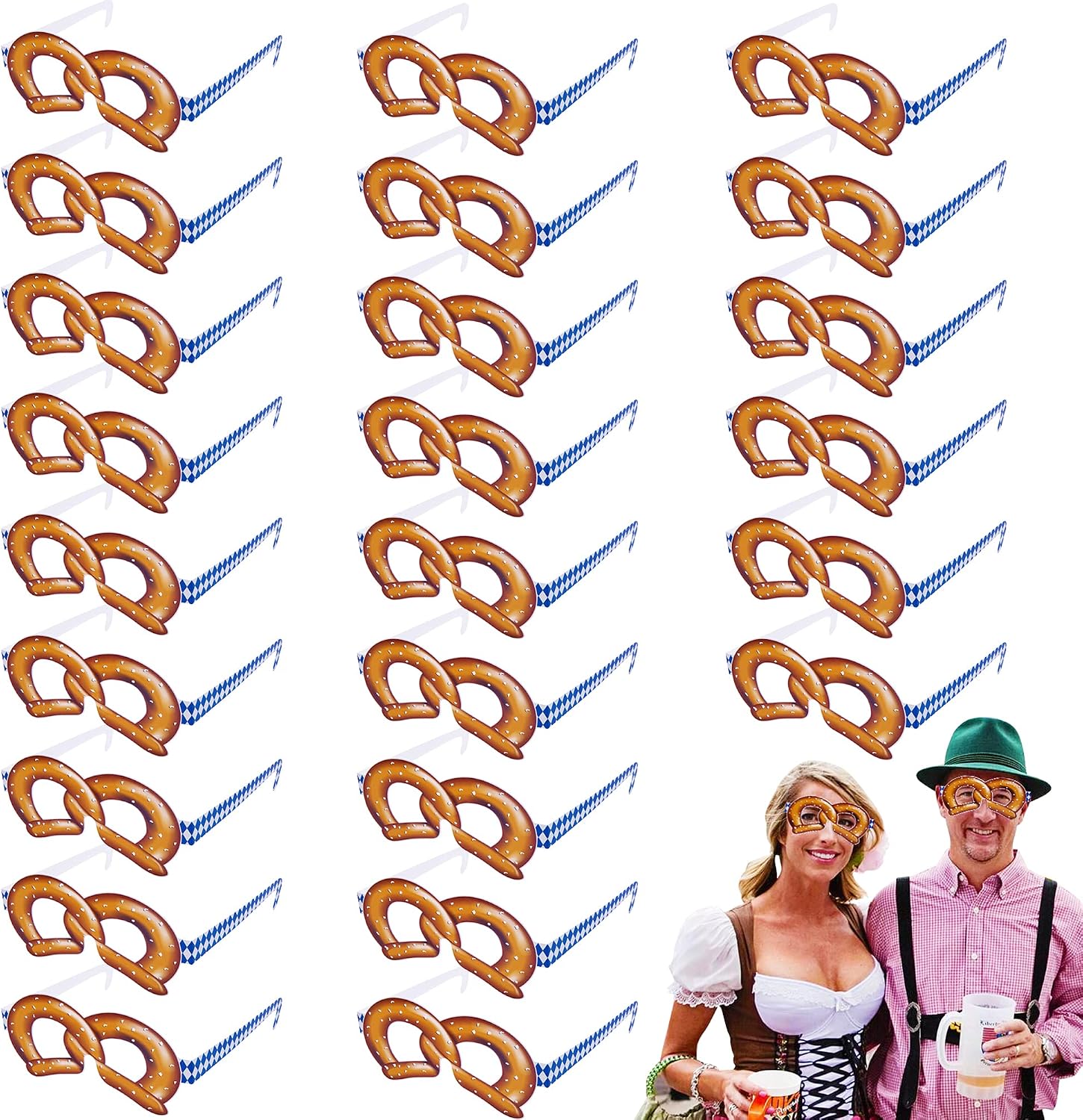 Sfcddtlg 24PCS Pretzel Glasses-Oktoberfest Eyeglasses for Oktoberfest Party Favors Decoration Supplies(24PCS)