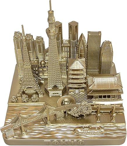 Tokyo City Skyline Landmark Modelo 3D Oro Rosa 4 12 pulgadas