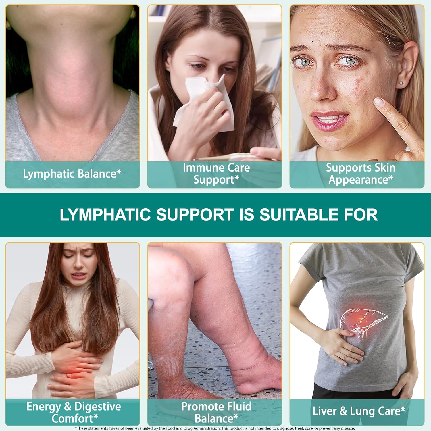 Lymphatic Drainage Supplements 240 Softgels, Lymph System Support Supplement for Women, Lymphatic Drainage Supplement with 21-in-1 Herbal Blend to Reduce Swelling, Supports Fluid Balance Immune System