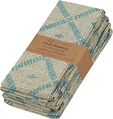 Miniatura 62 de Ruvanti Juego de 6 servilletas de tela, 18 x 18 pulgadas, 100% algodón, lavables, suaves y absorbentes, perfectas para bodas, Navidad, cenas de