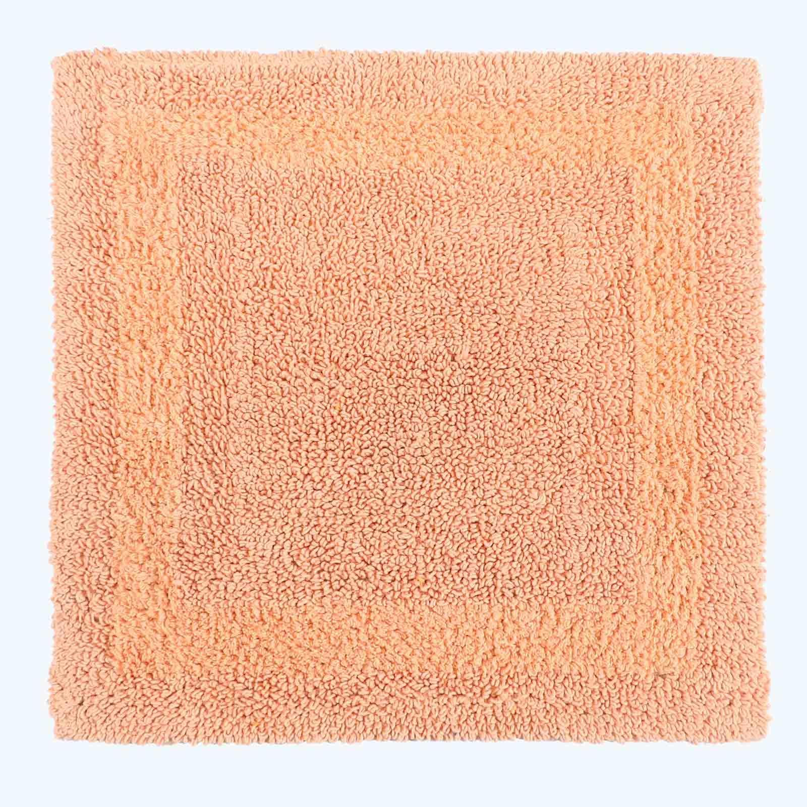 HOMESCAPES Small Bath Mat, Luxury 1600gsm Extra Soft 100% Cotton, Reversible Bathroom Mats Non-Slip, Washable, Super Absorbent, Quick-Dry, Peach Bathroom Rug, 50x50 cm Square — image 1