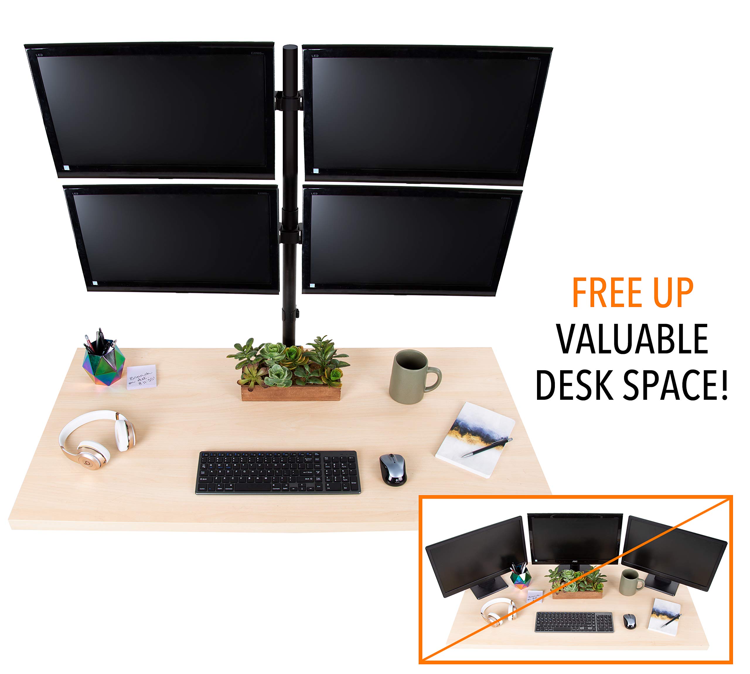 Stand Steady ClampOn 4 Monitor Mount Desk Stand Height Adjustable