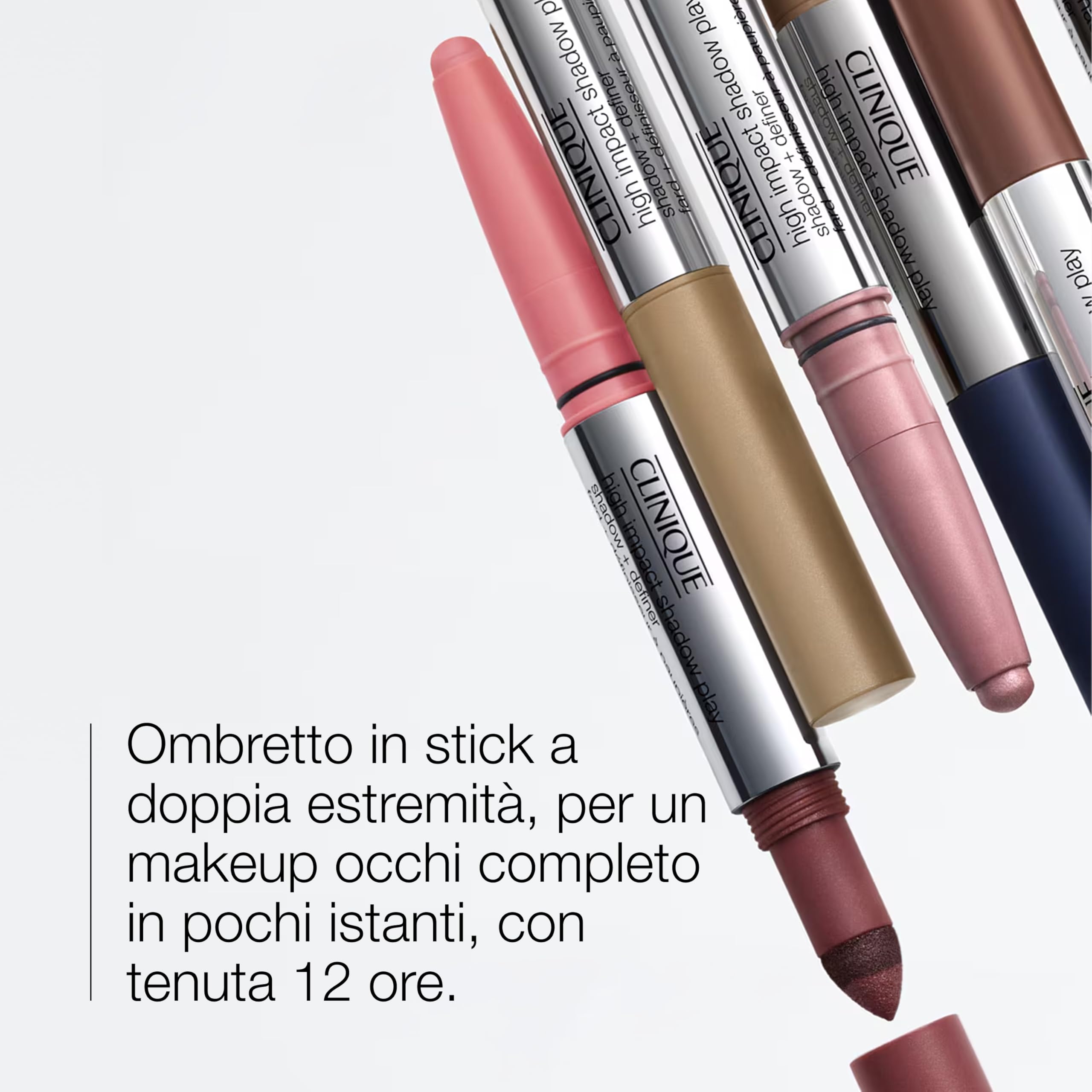 Clinique High Impact Shadow Play Shadow + Definer stick ombretto 2 in 1 | Resistente alle pieghe e all'acqua, sicuro per gli occhi sensibili,