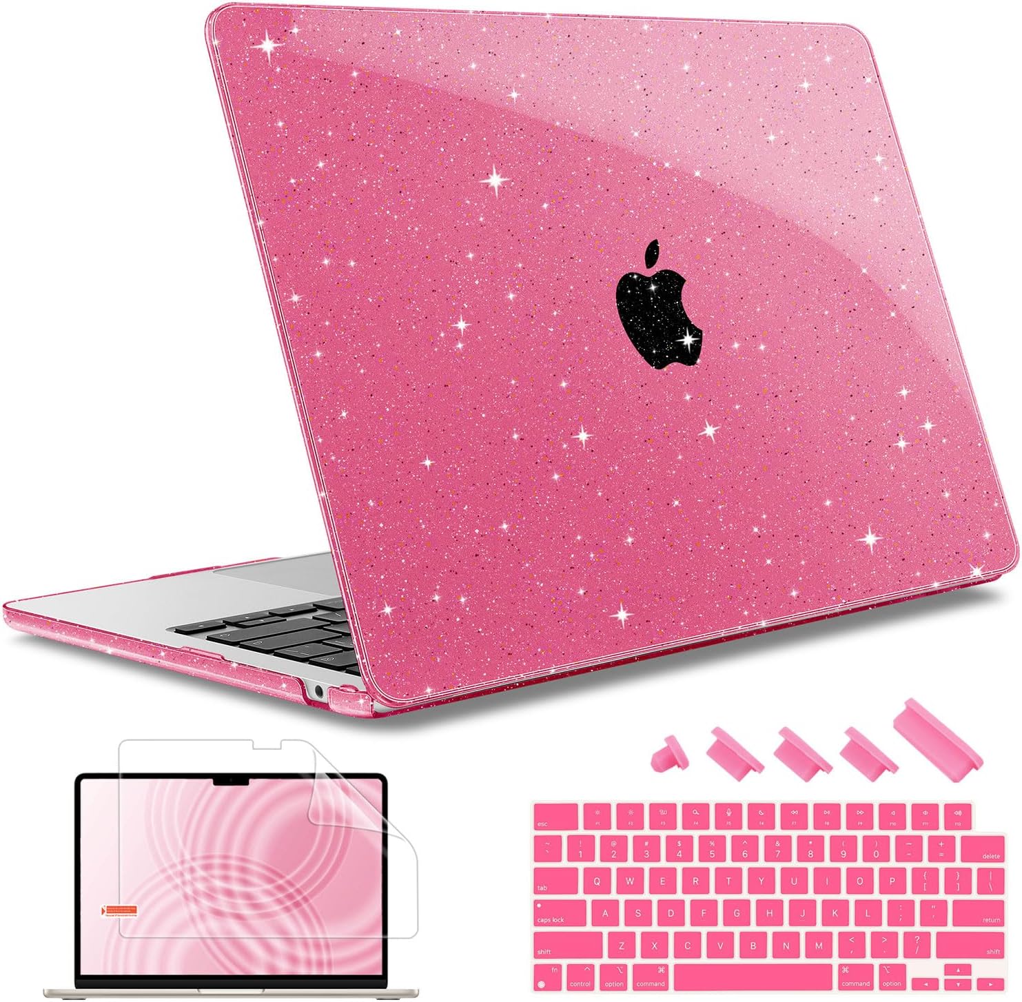May Chen for 2026 MacBook Air 15 inch Case 2025 2024 2023 A3448 M5 A3241 M4 A3114 M3 A2941 M2 with Liquid Retina Display & Touch ID, Plastic Hard Shell with Keyboard Cover - Peach