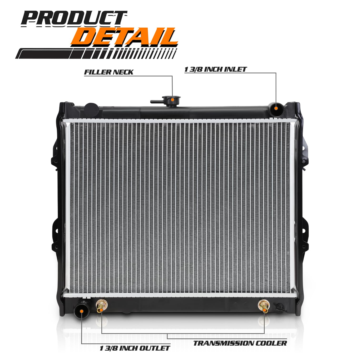 Aluminum Core Radiator For Toyota 4Runner & Pickup 1984-1995 - OEM Style Replacement