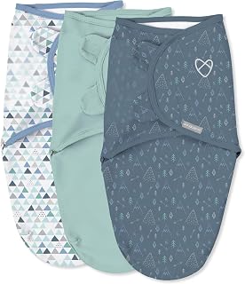 SwaddleMe by Ingenuity Original Swaddle 3-Pack, 100% Cotton Large Baby Swaddle Blanket, 3-6 Months 14-18 lbs, Calms Startle Reflex & Improves Sleep - Mountaineer