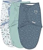 SwaddleMe by Ingenuity Original Swaddle, 100% Cotton, Improves Sleep & Calms Startle Reflex, 3-6 Months, 14-18 lbs, 1.0 TOG, 3-Pack, Baby Swaddle Blanket - Mountaineer