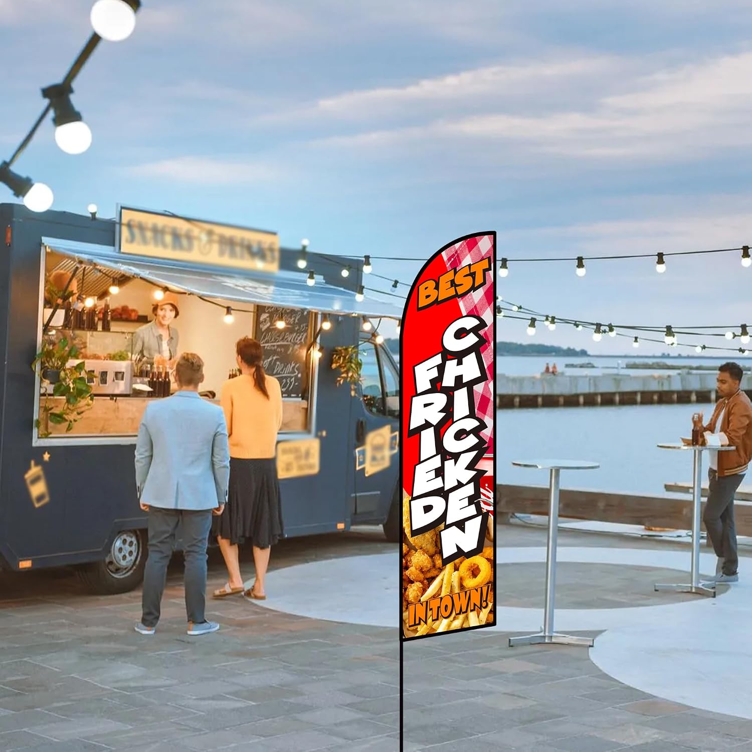 Fried CHICKEN BEST feather banner Windless Advertising Banner for Business(Only flag)