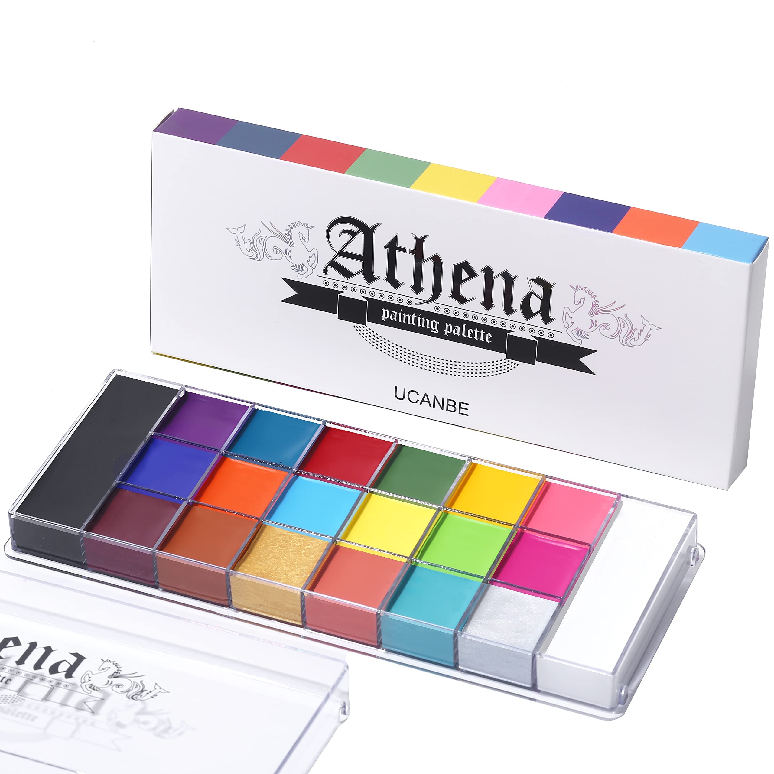 UCANBE Pintura Facial Profesional 20 Colores - Pintacaras Seguro, Impermeable, Duradero - Pintura Corporal Maquillaje de Halloween, Carnaval, Belly Painting