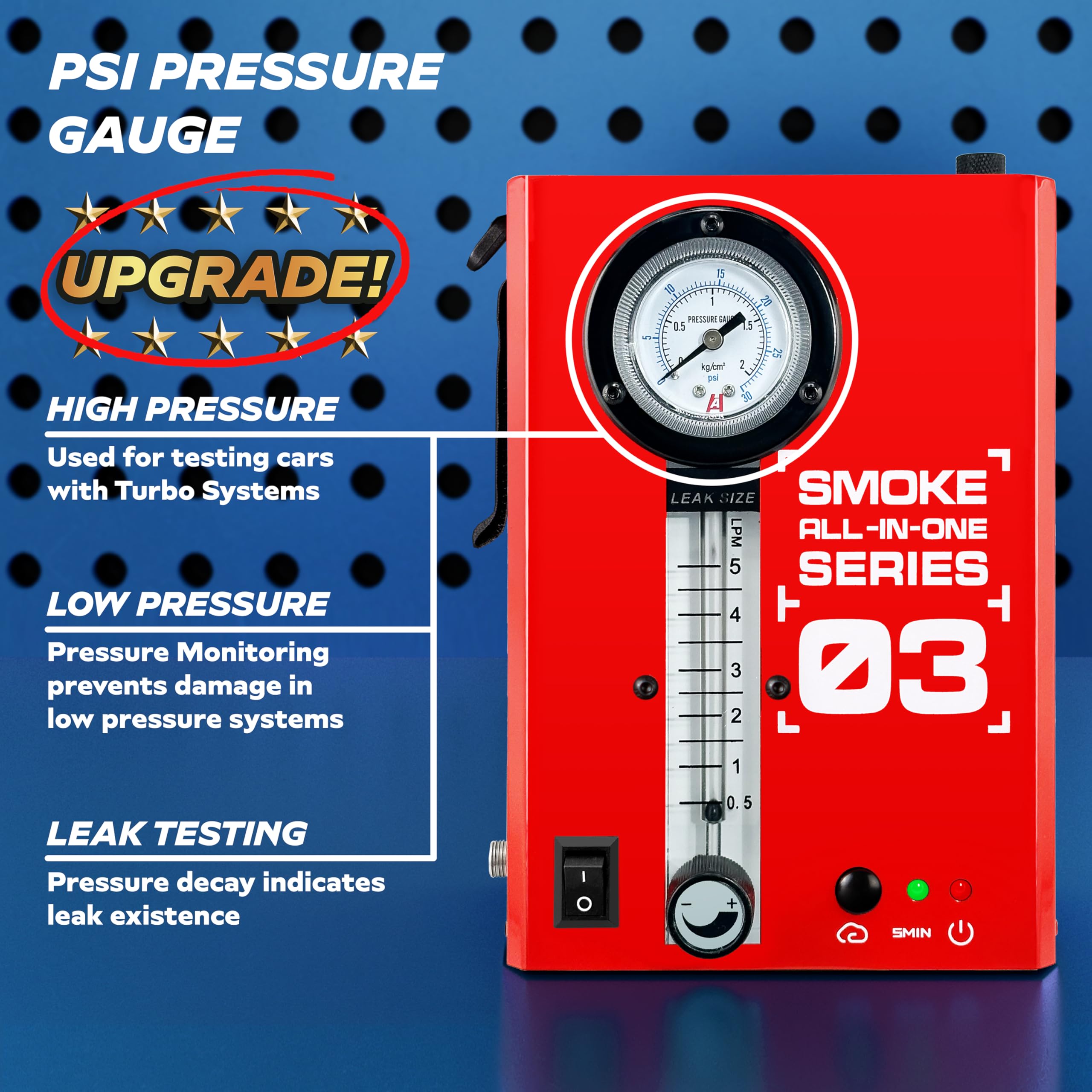 *Modelo de actualización 2025* Máquina de humo automotriz con el mejor líquido de humo clasificado - Detector de fugas EVAP con compresor de aire incorporado - Modelo 03 Plus - Kit de herramientas