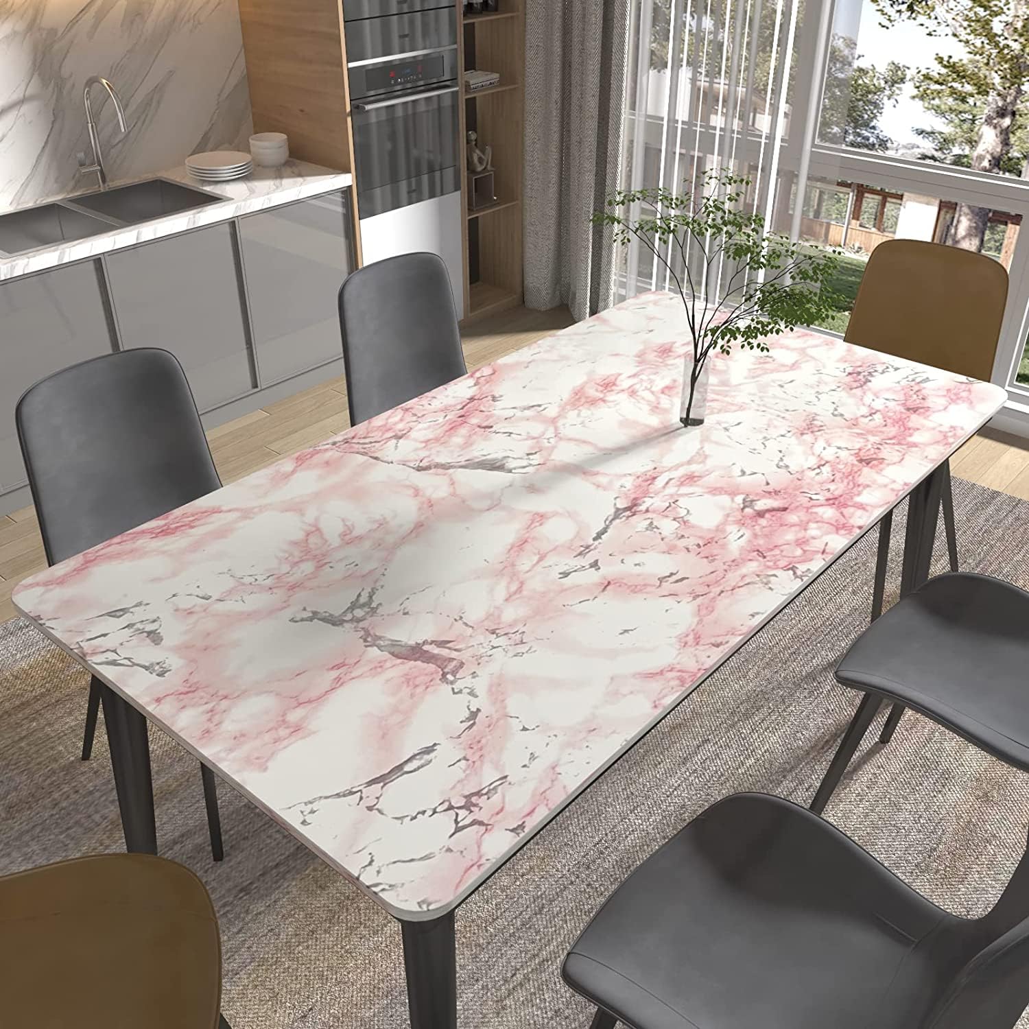 Papier Adhésif Marbre Brillant, Film Vinyle Amovible Imperméable Pour Rénovation De Comptoirs De Cuisine, Papier Peint Autocollant Pour Projets DIY (Facile à Couper & Durable Inaltérable