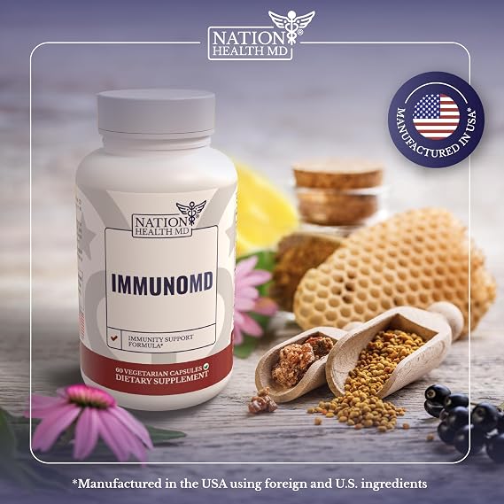 Immune Support Supplement - Formula with Elderberry, Zinc, Vitamin C, D3, and E - Daily Capsules for Immune Support - 60 Capsules