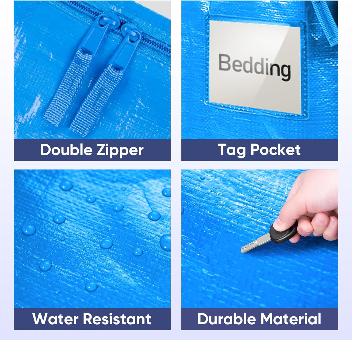 TICONN 2 Pack Extra Large Moving Bags Heavy Duty with Zippers & Carrying Handles, Durable Storage Bags Moving Boxes for Closet Organizers and Storage (2 Pack, Sky Blue) thumbnail