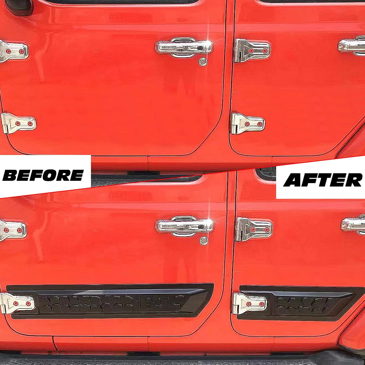 Car Door Protector Side Door Anti-Collision Board Strip Fits for Jeep Wrangler JK JL Gladiator JT 4Doors 2007-2023，4pcs Door Guards for Jeep