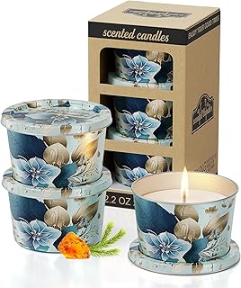 3-Pack Aromatherapy Candle Set - Travel-Size Balsam & Cedar Scented Candles 2.2oz Each | 10+ Hour Relaxing Long-Lasting Burn | Fragrant Soy Candles for Home, Gifts, Meditation & Christmas