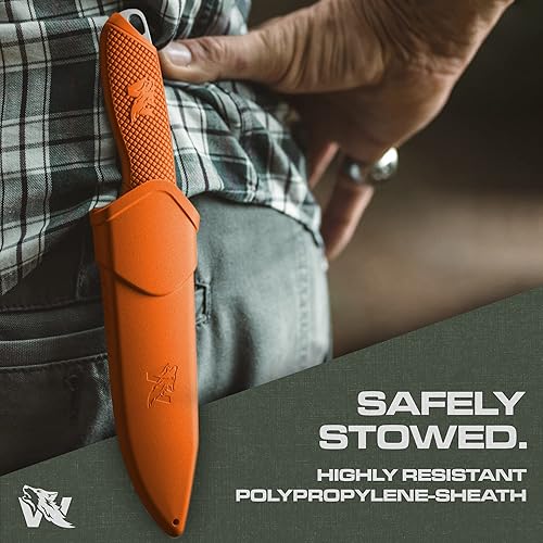 Miniatura 3 de ODENWOLF HUNTER - Cuchillo de caza con funda - Cuchillo de hoja fija fuerte - Hecho de acero 420 - Cuchillos tácticos de caza con funda dura con