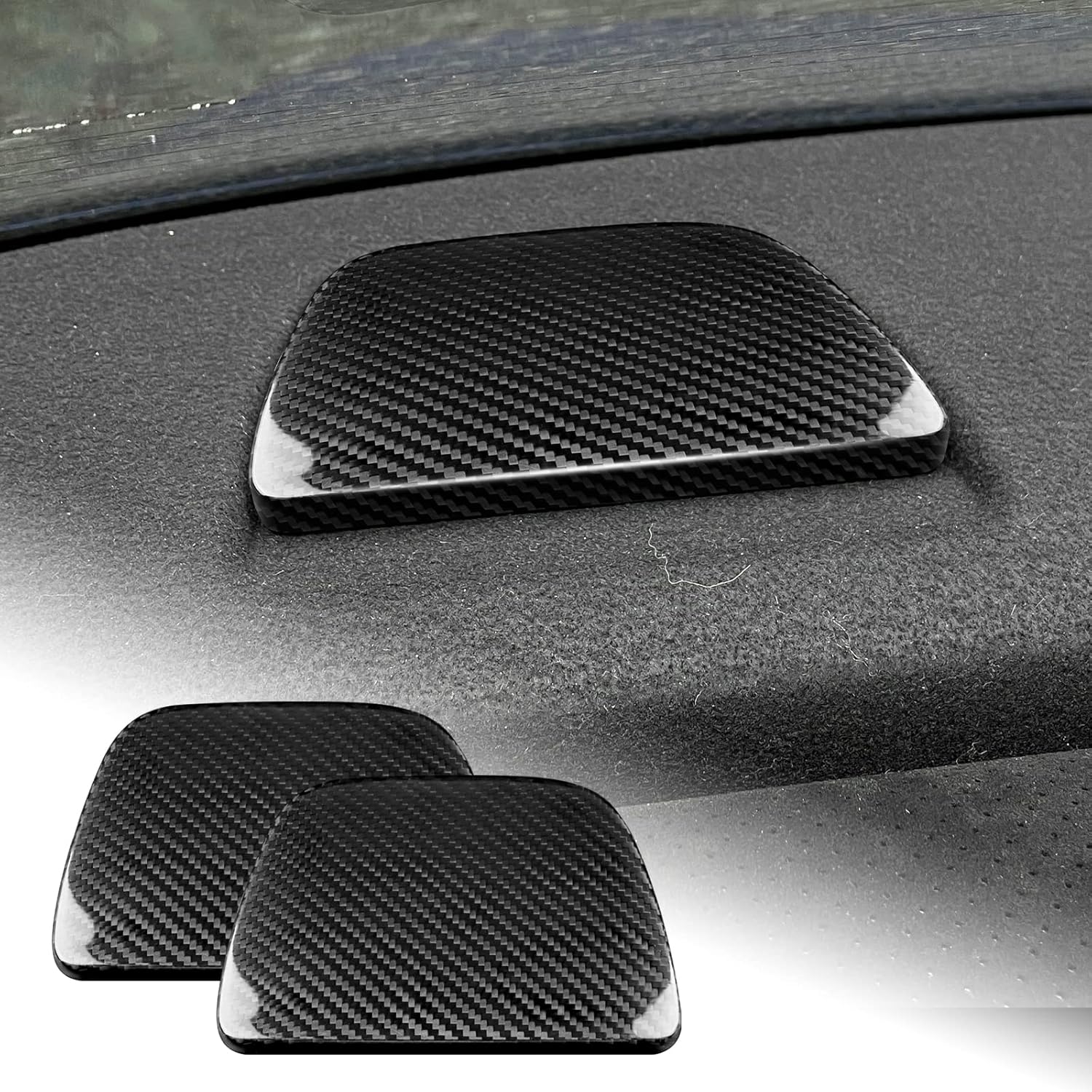 AIRSPEED Hard Carbon Fiber Car Rear Seat Belt Cover Car Seat Accessories Decorative Sticker for Subaru BRZ Toyota GR86 2021 2022 2023, Black