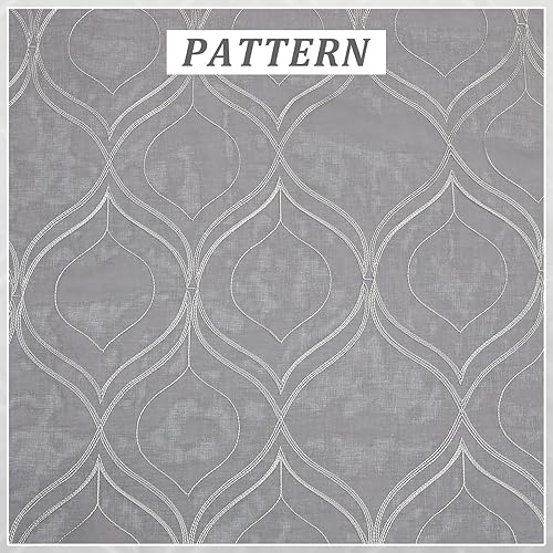 Miniatura 7 de Visiontex. Cortinas de lino sintético con bolsillo para tubo, cortinas para ventana, para sala de estar, juego de 2 paneles de cortina.