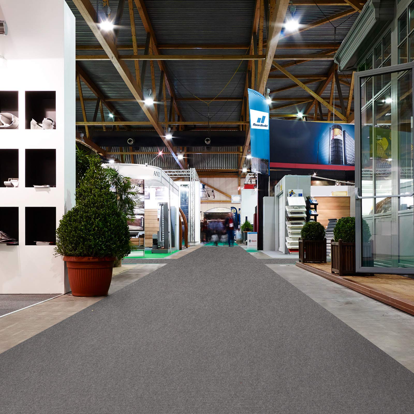 Floordirekt Messeteppich Sintra | Idealer Läufer Bodenbelag für Messe, Hochzeit & Events | Eventteppich in vielen Farben & Größen (200 x 600 cm, Grau 0906)