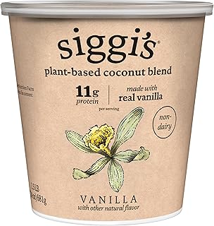 siggi's Plant-Based Coconut Blend, Vanilla – Dairy Free Snack, More Protein Than Sugar, Blue, 24 Oz