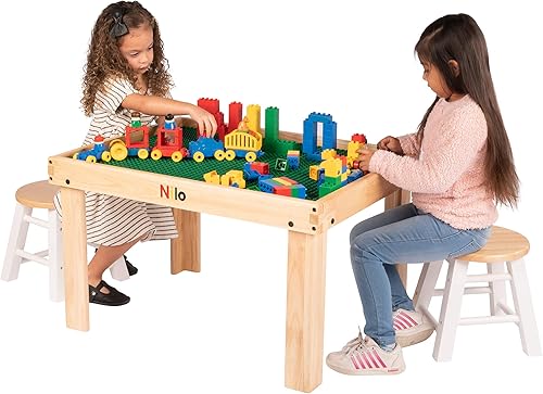 Miniatura 7 de NILO Juego de mesa de actividades para niños con 2 compatiblesde reemplazo para basestablasesterillas dobles desmontables Lego Duplo (mesa de juego