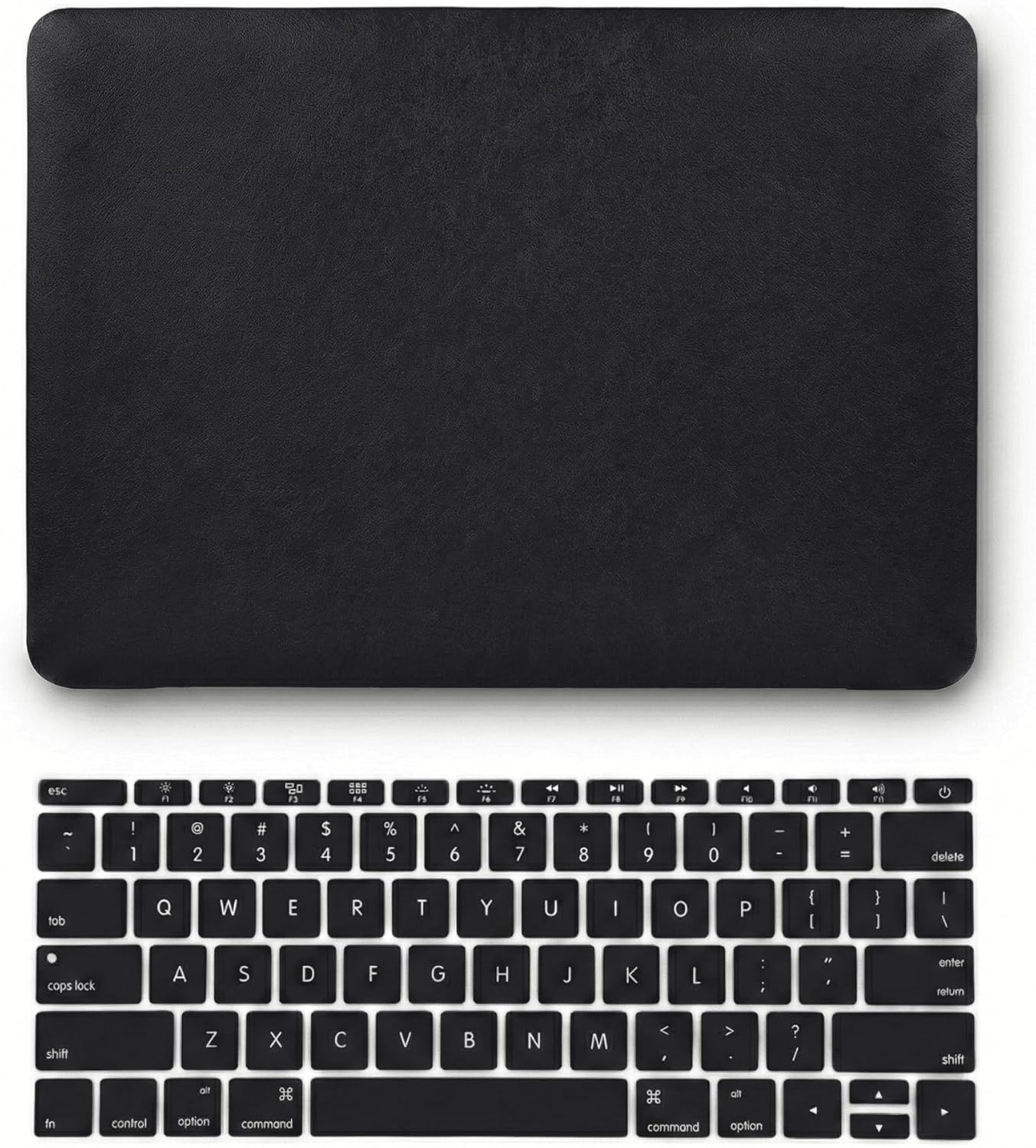 KECC Compatible with MacBook Pro 14 inch Case 2025 2024 2023 2022 2021 Release M4 M3 M2 M1 A3112 A3401 A3185 A2918 A2992 A2779 A2442 Italian Leather Hard Shell + Keyboard Cover, Black Leather